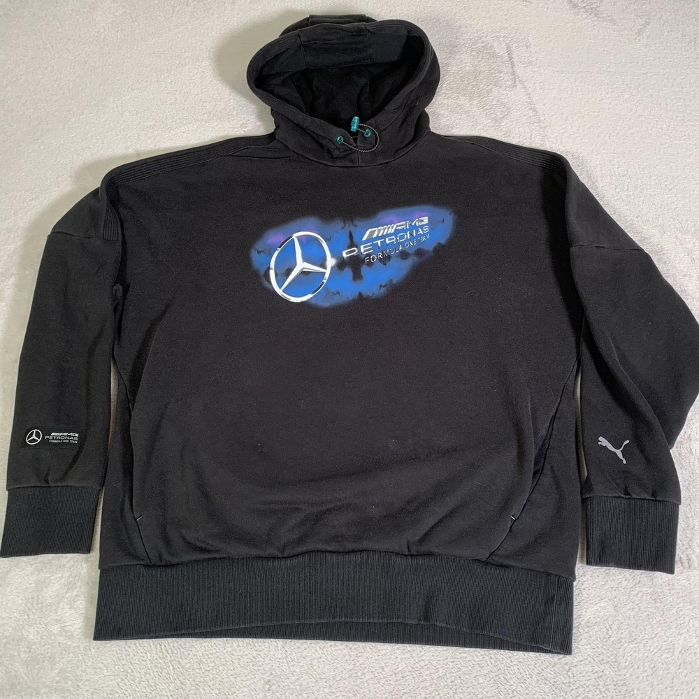 AMG Petronas Formula One Team Hoodie Mens Medium Black F1 Racing Puma Sweatshirt